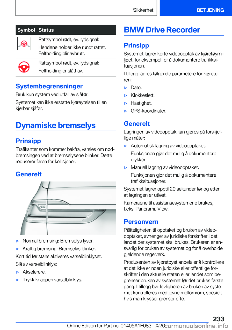 BMW X7 2021  InstruksjonsbØker (in Norwegian) �S�y�m�b�o�l�S�t�a�t�u�s�R�a�t�t�s�y�m�b�o�l��r�