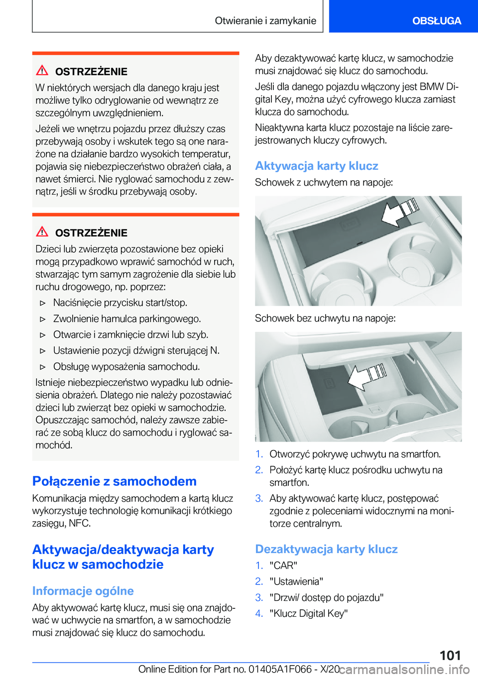 BMW X7 2021  Instrukcja obsługi (in Polish) �O�S�T�R�Z�E8�E�N�I�E
�W��n�i�e�k�t�