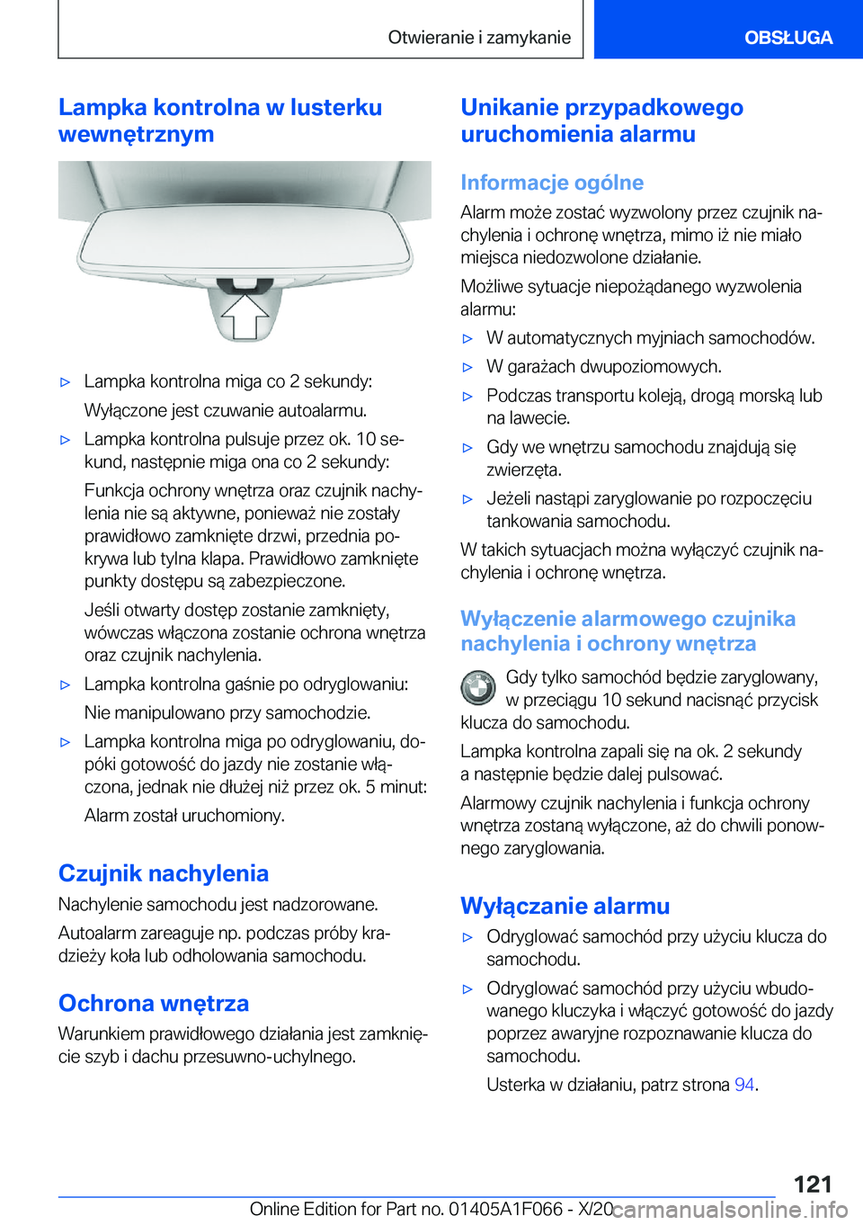 BMW X7 2021  Instrukcja obsługi (in Polish) �L�a�m�p�k�a��k�o�n�t�r�o�l�n�a��w��l�u�s�t�e�r�k�u
�w�e�w�n�