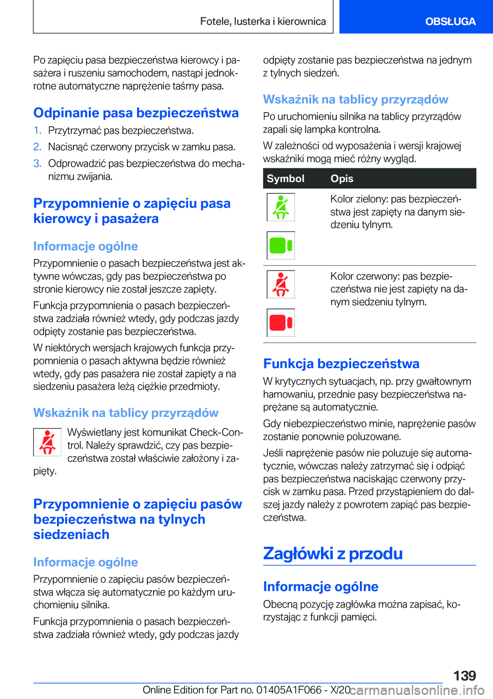 BMW X7 2021  Instrukcja obsługi (in Polish) �P�o��z�a�p�i�