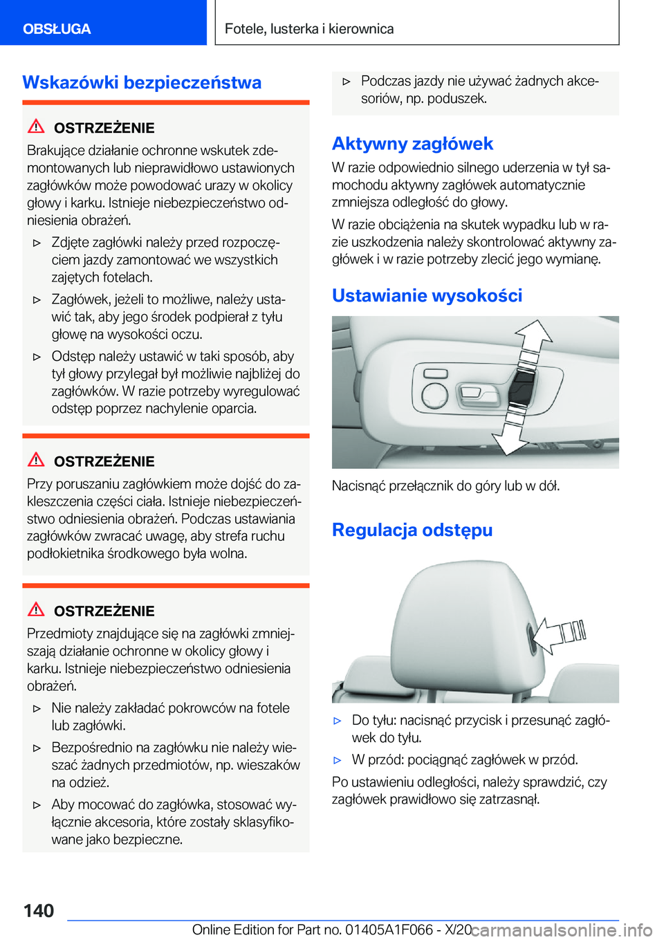 BMW X7 2021  Instrukcja obsługi (in Polish) �W�s�k�a�z�