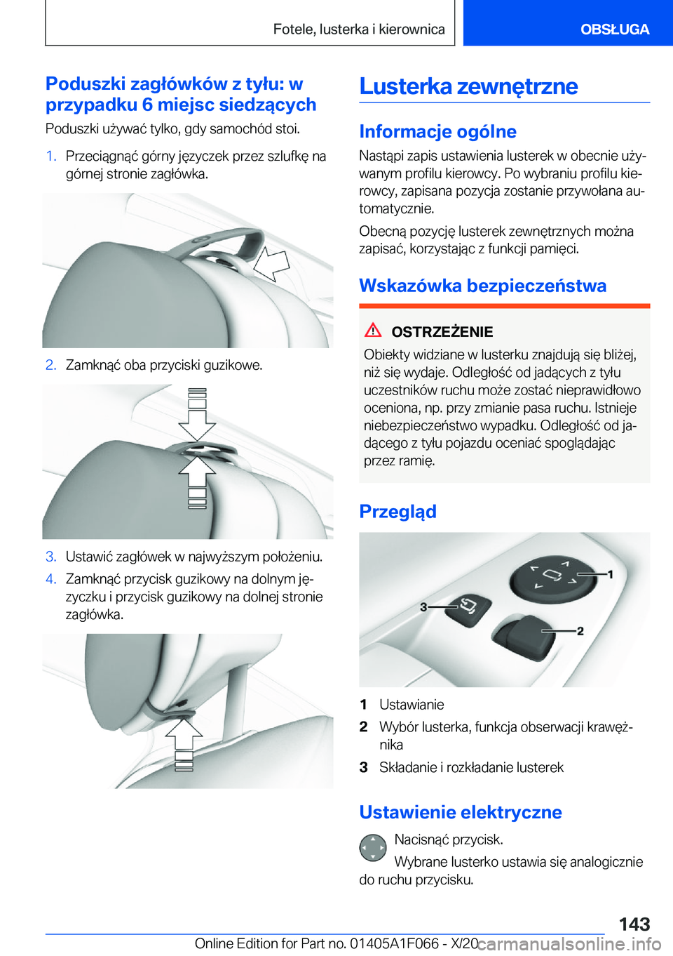 BMW X7 2021  Instrukcja obsługi (in Polish) �P�o�d�u�s�z�k�i��z�a�g�ł�