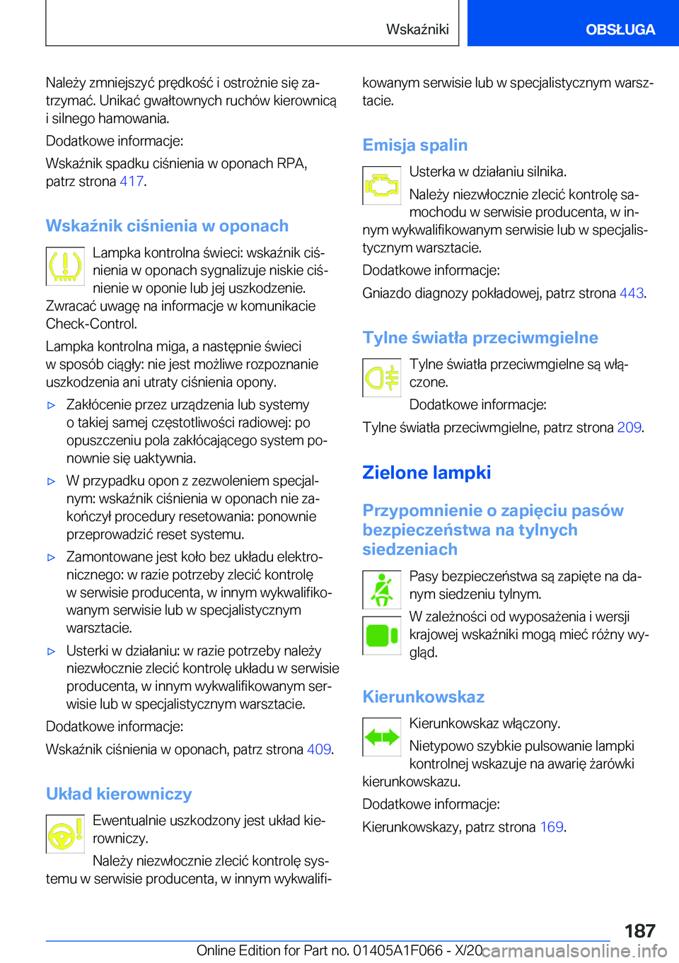 BMW X7 2021  Instrukcja obsługi (in Polish) �N�a�l�e9�y��z�m�n�i�e�j�s�z�y�