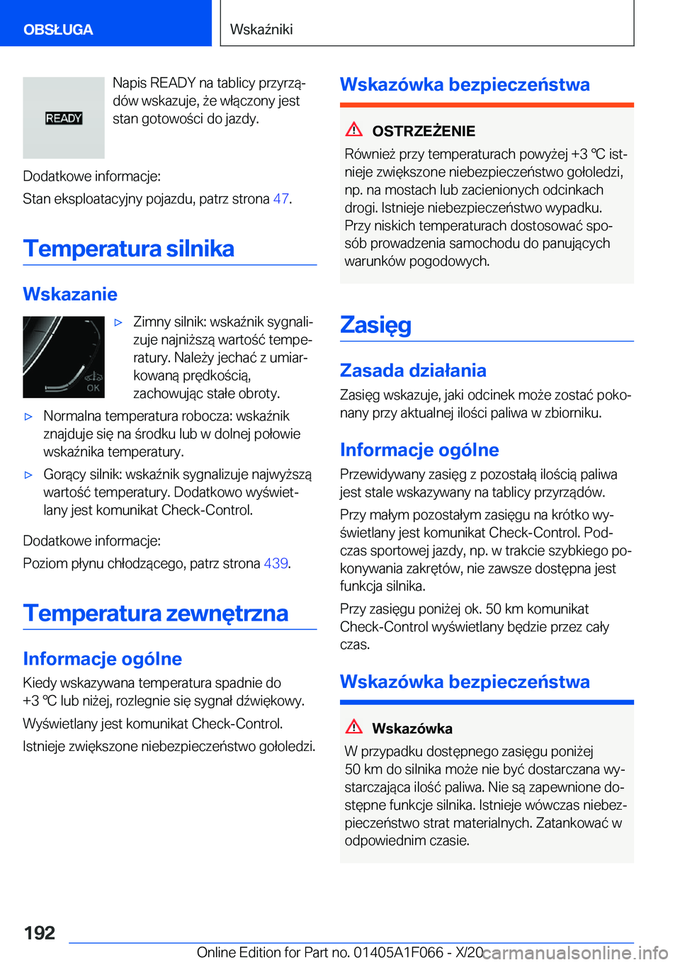 BMW X7 2021  Instrukcja obsługi (in Polish) �N�a�p�i�s��R�E�A�D�Y��n�a��t�a�b�l�i�c�y��p�r�z�y�r�z�