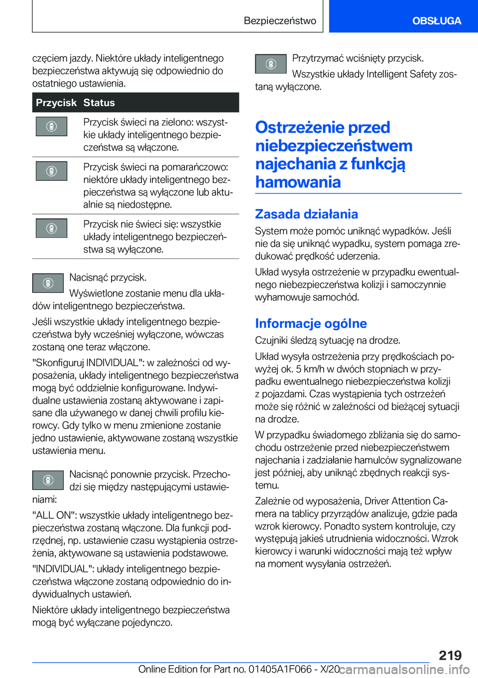 BMW X7 2021  Instrukcja obsługi (in Polish) �c�z�