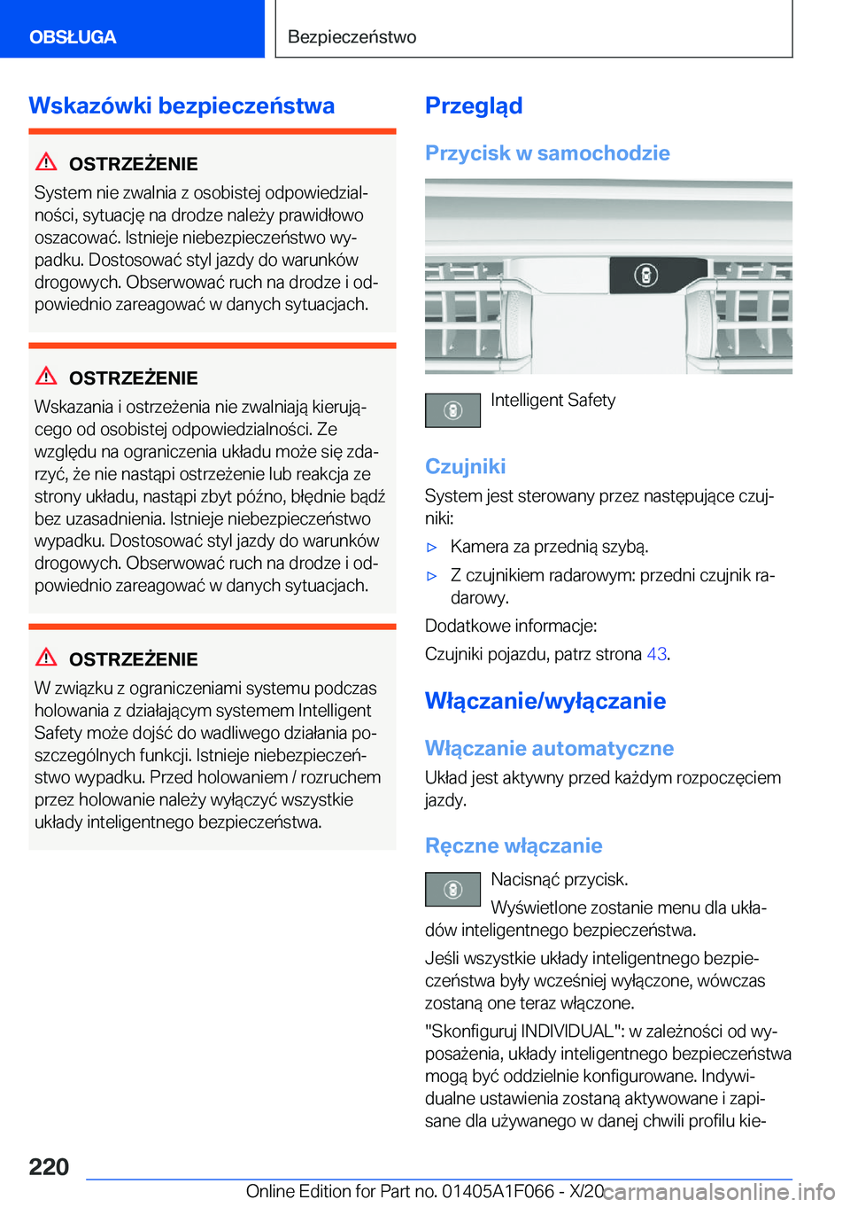 BMW X7 2021  Instrukcja obsługi (in Polish) �W�s�k�a�z�