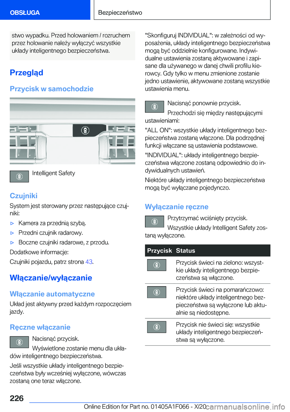 BMW X7 2021  Instrukcja obsługi (in Polish) �s�t�w�o��w�y�p�a�d�k�u�.��P�r�z�e�d��h�o�l�o�w�a�n�i�e�m��/��r�o�z�r�u�c�h�e�m�p�r�z�e�z��h�o�l�o�w�a�n�i�e��n�a�l�e9�y��w�y�ł�