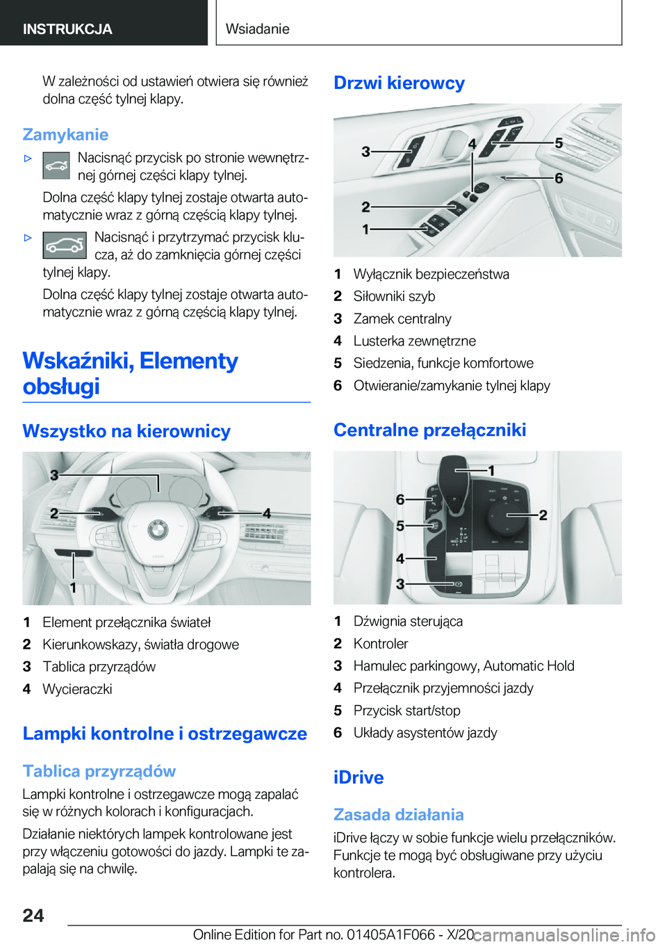 BMW X7 2021  Instrukcja obsługi (in Polish) �W��z�a�l�e9�n�o�c�i��o�d��u�s�t�a�w�i�e�