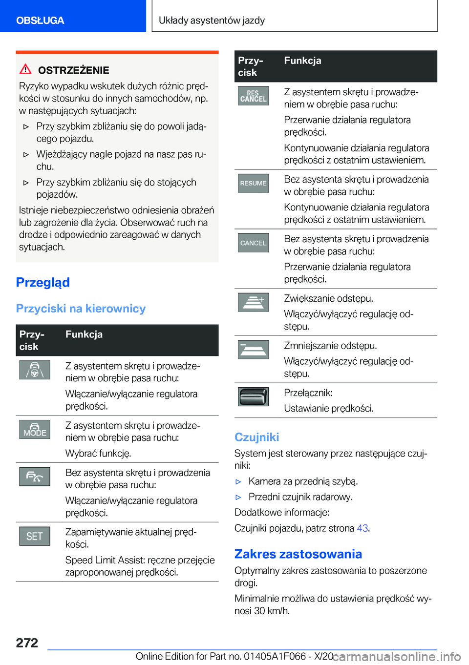BMW X7 2021  Instrukcja obsługi (in Polish) �O�S�T�R�Z�E8�E�N�I�E
�R�y�z�y�k�o��w�y�p�a�d�k�u��w�s�k�u�t�e�k��d�u9�y�c�h��r�