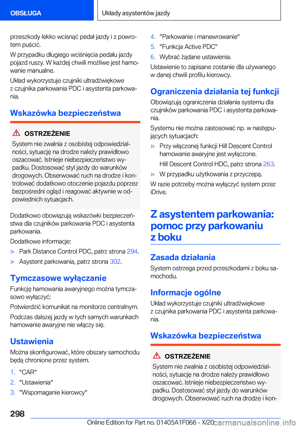 BMW X7 2021  Instrukcja obsługi (in Polish) �p�r�z�e�s�z�k�o�d�y��l�e�k�k�o��w�c�i�s�n�