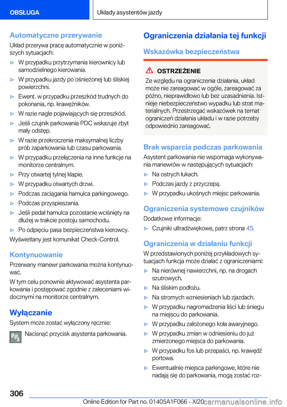 BMW X7 2021  Instrukcja obsługi (in Polish) �A�u�t�o�m�a�t�y�c�z�n�e��p�r�z�e�r�y�w�a�n�i�e
�U�k�ł�a�d��p�r�z�e�r�y�w�a��p�r�a�c�