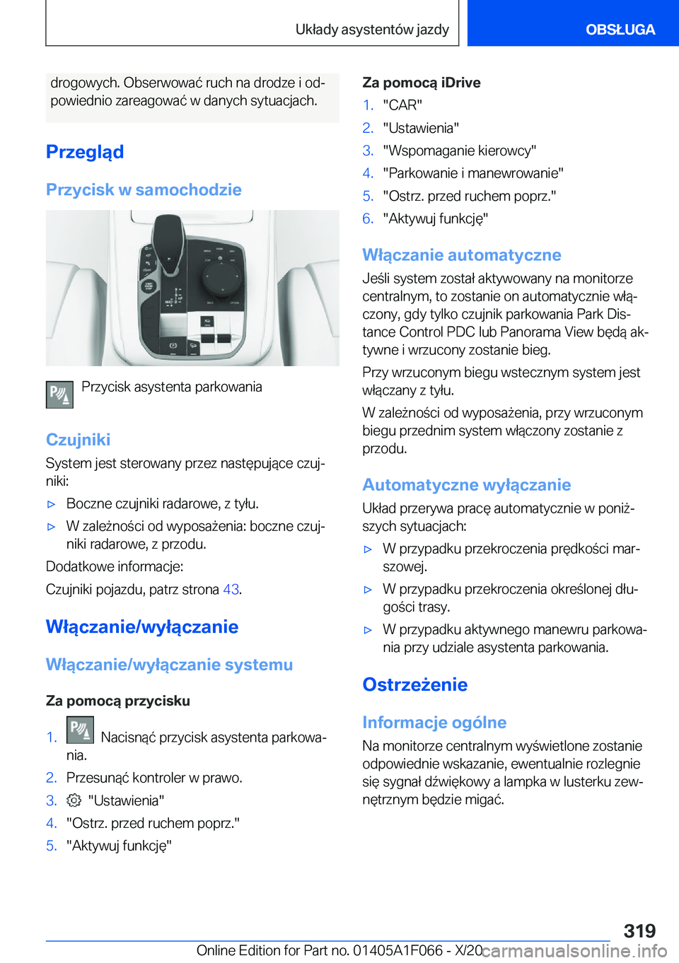 BMW X7 2021  Instrukcja obsługi (in Polish) �d�r�o�g�o�w�y�c�h�.��O�b�s�e�r�w�o�w�a�