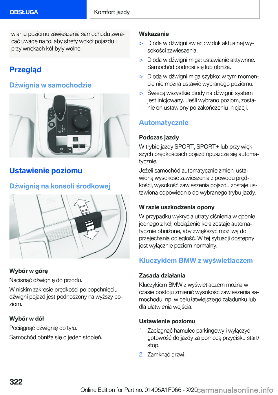 BMW X7 2021  Instrukcja obsługi (in Polish) �w�i�a�n�i�u��p�o�z�i�o�m�u��z�a�w�i�e�s�z�e�n�i�a��s�a�m�o�c�h�o�d�u��z�w�r�aj�c�a�
