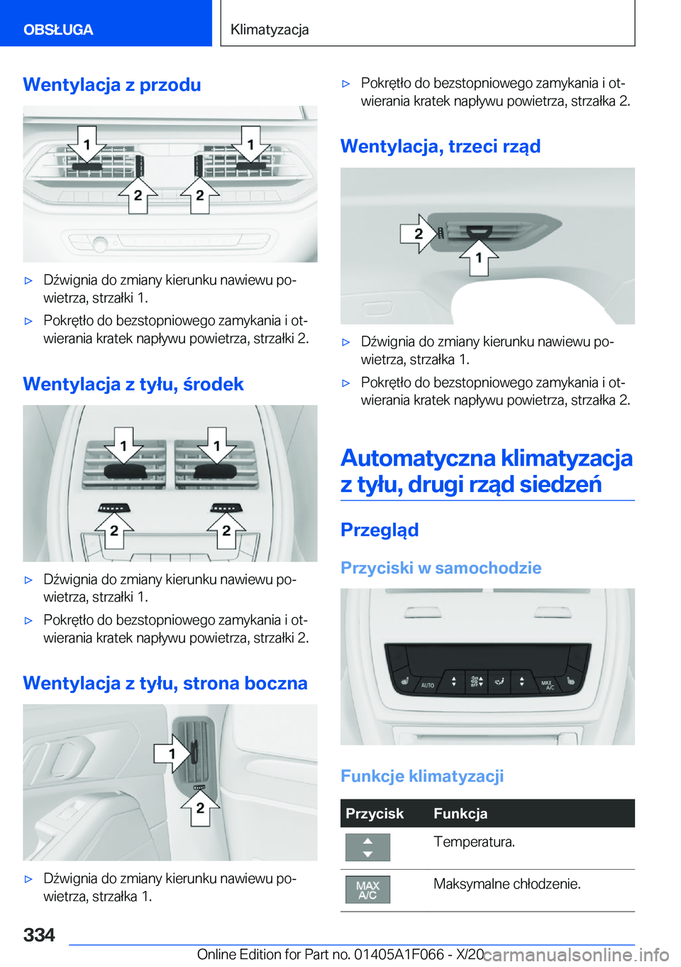 BMW X7 2021  Instrukcja obsługi (in Polish) �W�e�n�t�y�l�a�c�j�a��z��p�r�z�o�d�u'x�D7�w�i�g�n�i�a��d�o��z�m�i�a�n�y��k�i�e�r�u�n�k�u��n�a�w�i�e�w�u��p�oj
�w�i�e�t�r�z�a�,��s�t�r�z�a�ł�k�i��1�.'x�P�o�k�r�