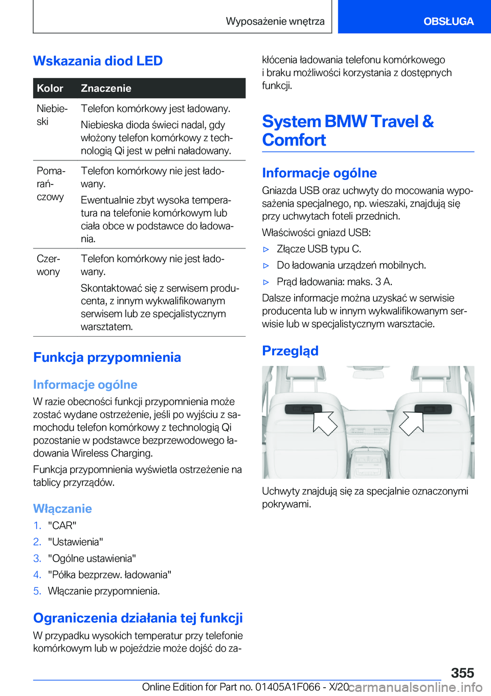 BMW X7 2021  Instrukcja obsługi (in Polish) �W�s�k�a�z�a�n�i�a��d�i�o�d��L�E�D�K�o�l�o�r�Z�n�a�c�z�e�n�i�e�N�i�e�b�i�ej
�s�k�i�T�e�l�e�f�o�n��k�o�m�