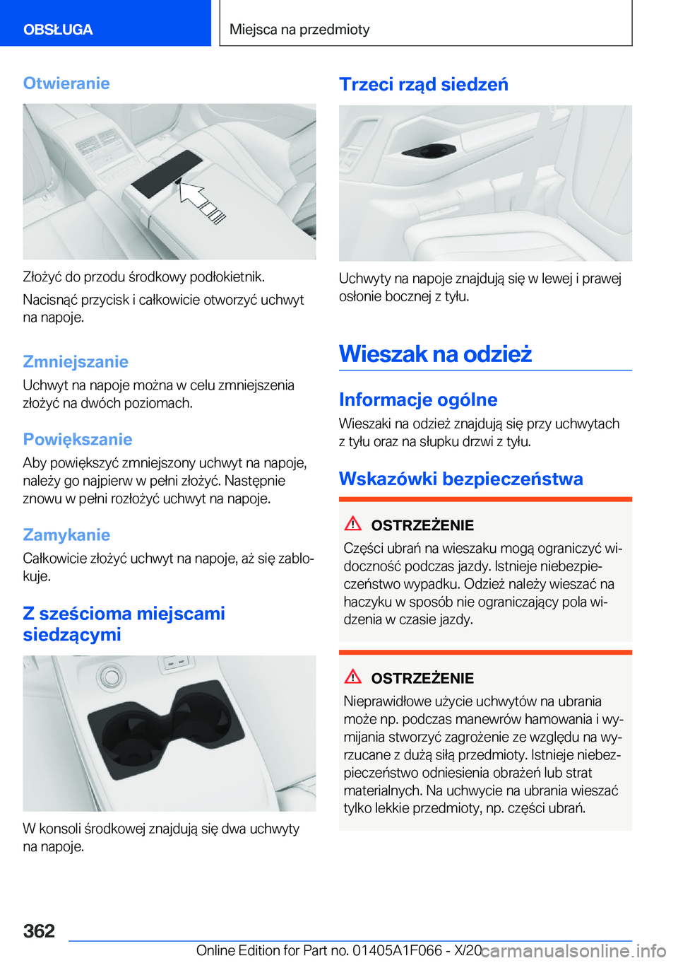BMW X7 2021  Instrukcja obsługi (in Polish) �O�t�w�i�e�r�a�n�i�e
�Z�ł�o9�y�
