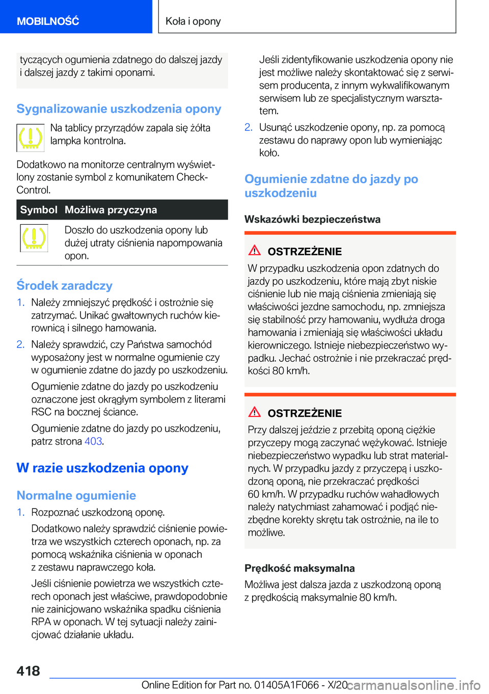 BMW X7 2021  Instrukcja obsługi (in Polish) �t�y�c�z�