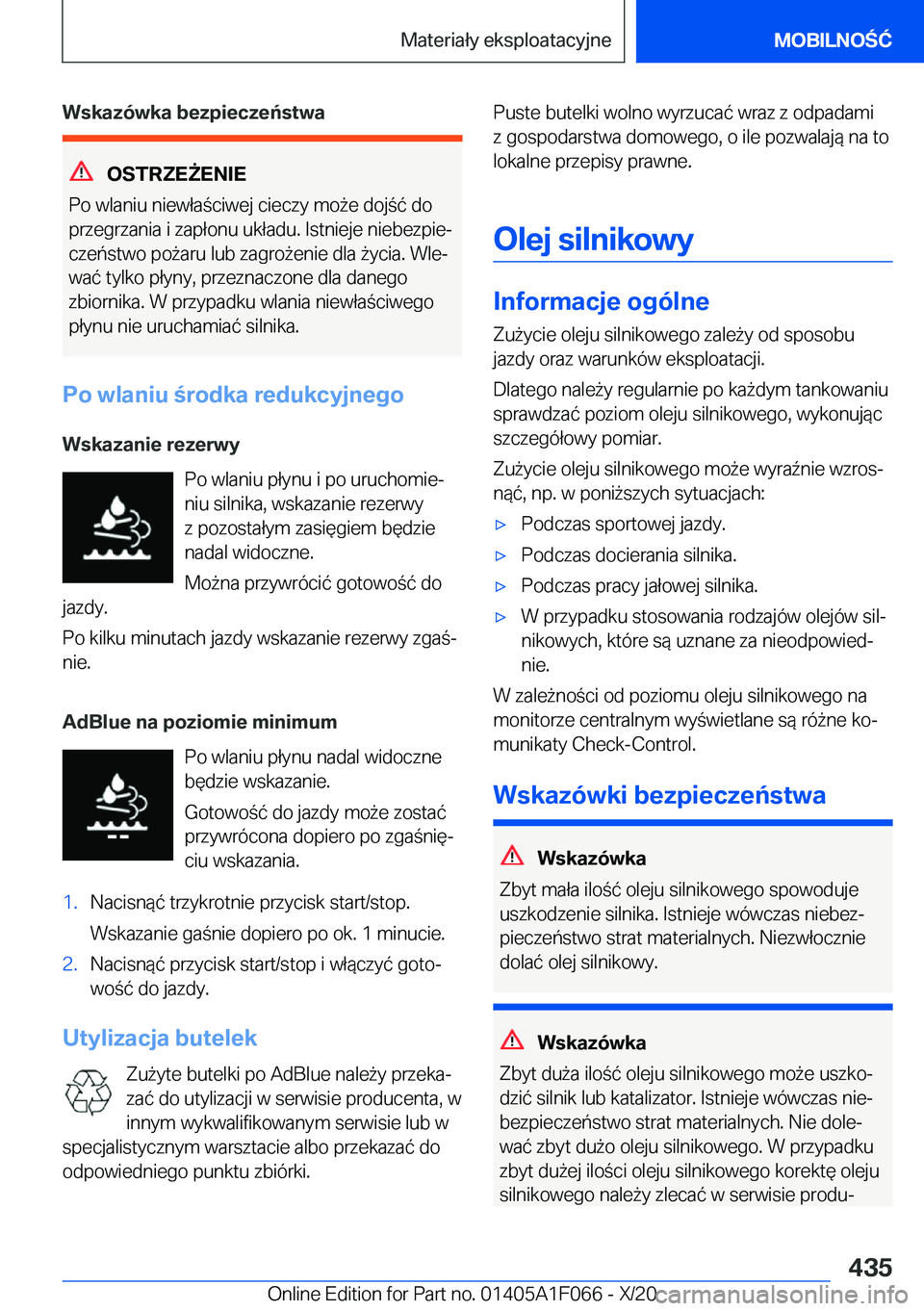 BMW X7 2021  Instrukcja obsługi (in Polish) �W�s�k�a�z�