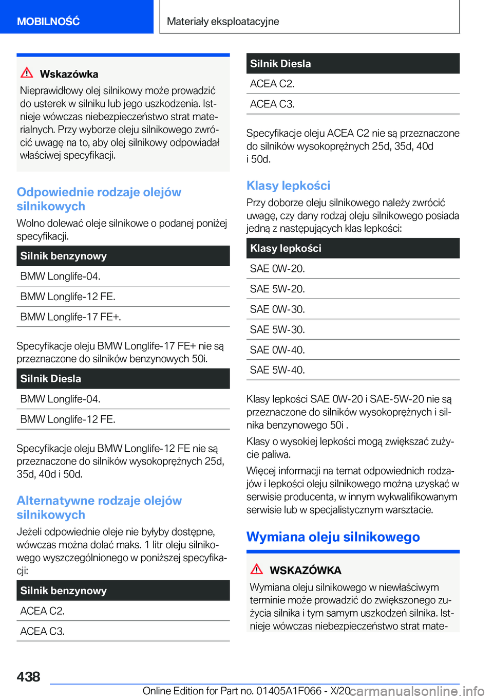 BMW X7 2021  Instrukcja obsługi (in Polish) �W�s�k�a�z�
