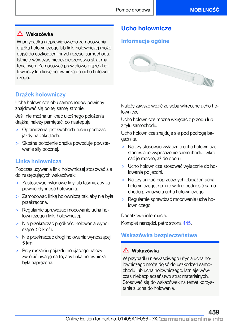 BMW X7 2021  Instrukcja obsługi (in Polish) �W�s�k�a�z�