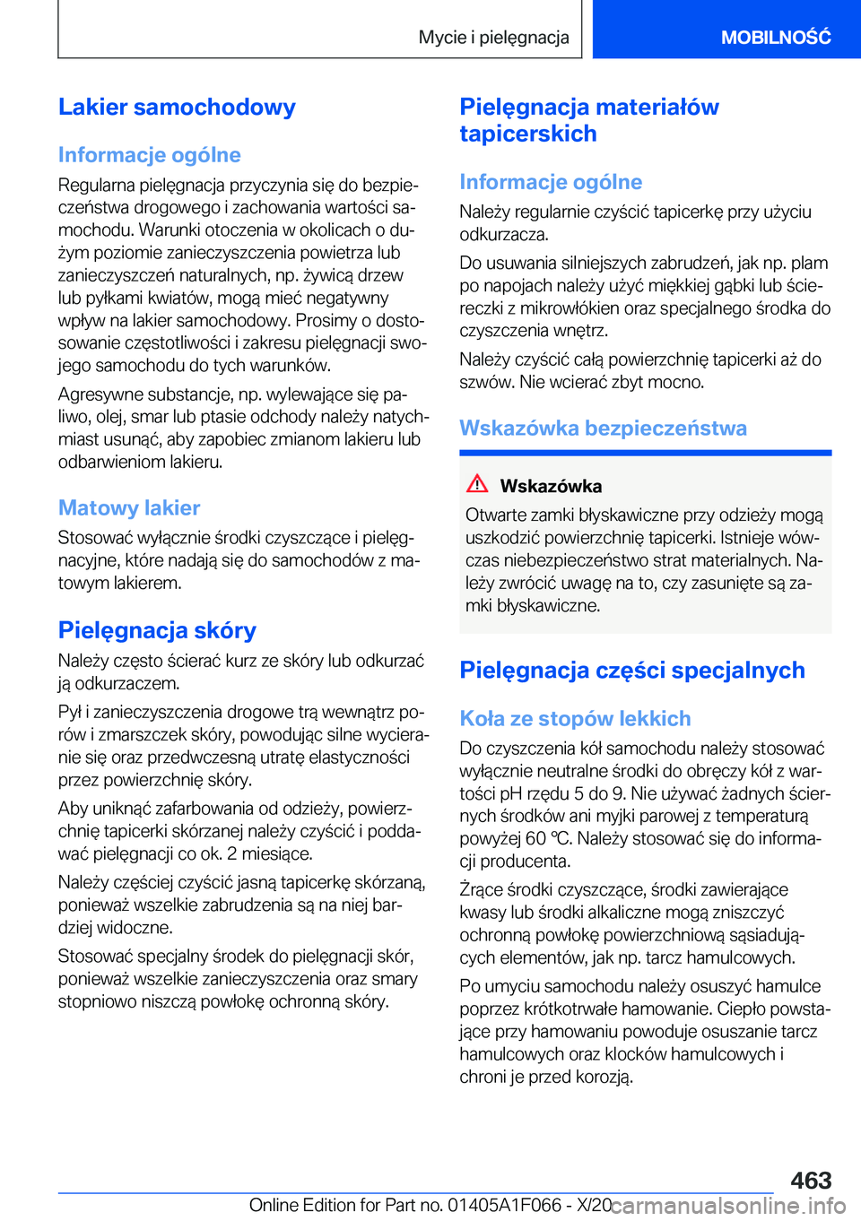 BMW X7 2021  Instrukcja obsługi (in Polish) �L�a�k�i�e�r��s�a�m�o�c�h�o�d�o�w�y�I�n�f�o�r�m�a�c�j�e��o�g�