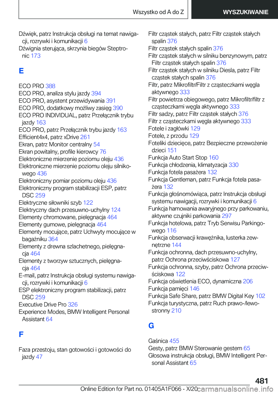BMW X7 2021  Instrukcja obsługi (in Polish) �D7�w�i�