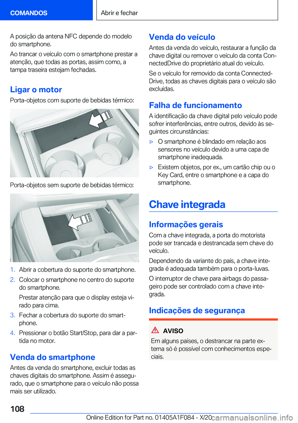 BMW X7 2021  Manual do condutor (in Portuguese) �A��p�o�s�i�