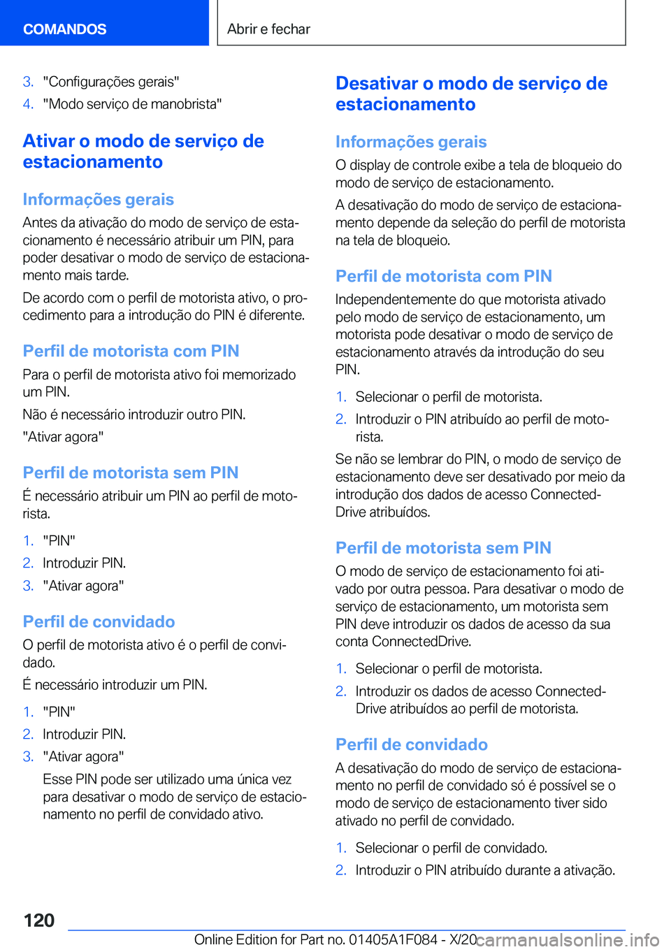 BMW X7 2021  Manual do condutor (in Portuguese) �3�.��C�o�n�f�i�g�u�r�a�