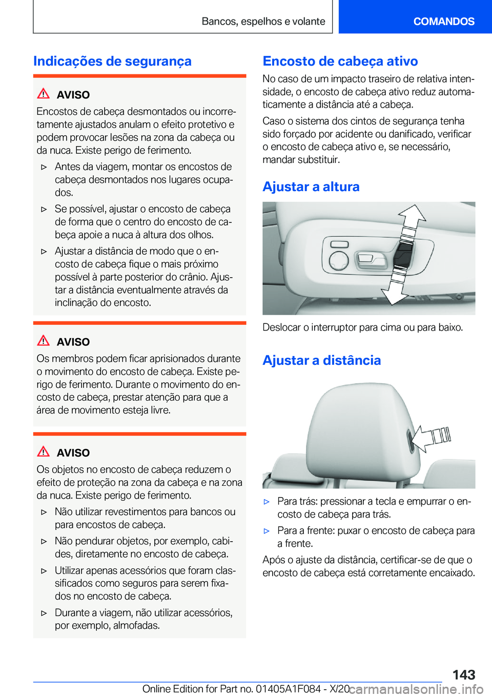 BMW X7 2021  Manual do condutor (in Portuguese) �I�n�d�i�c�a�