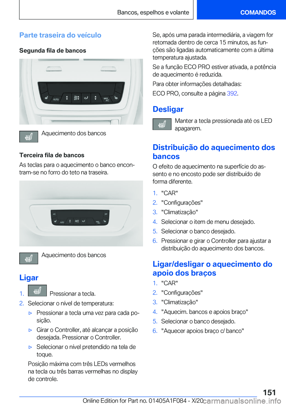 BMW X7 2021  Manual do condutor (in Portuguese) �P�a�r�t�e��t�r�a�s�e�i�r�a��d�o��v�e�