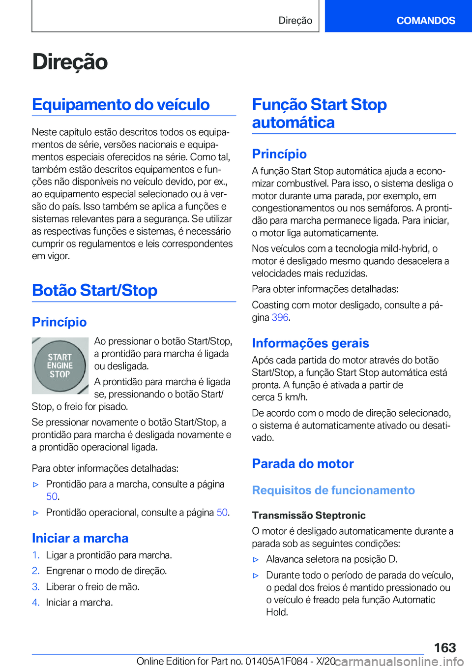 BMW X7 2021  Manual do condutor (in Portuguese) �D�i�r�e�