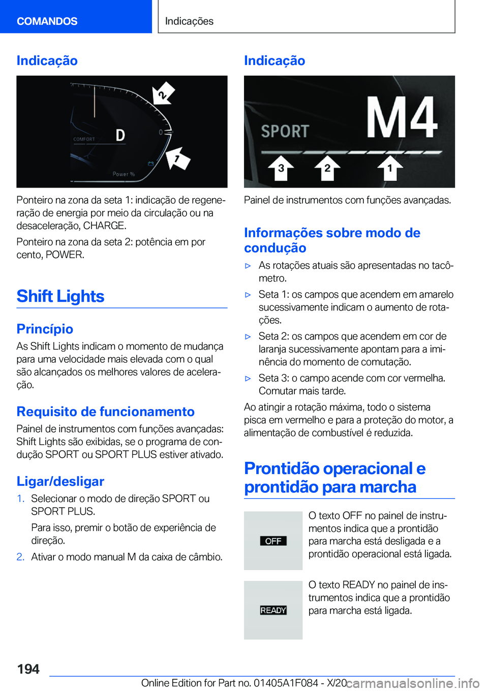 BMW X7 2021  Manual do condutor (in Portuguese) �I�n�d�i�c�a�