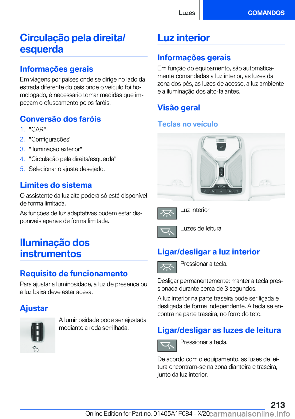 BMW X7 2021  Manual do condutor (in Portuguese) �C�i�r�c�u�l�a�