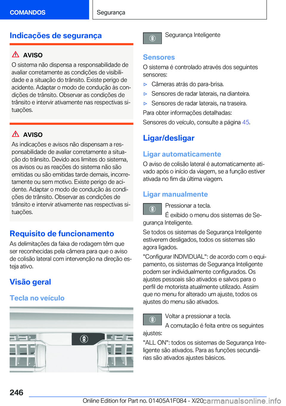BMW X7 2021  Manual do condutor (in Portuguese) �I�n�d�i�c�a�
