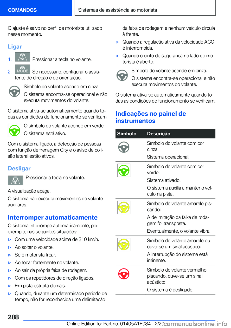 BMW X7 2021  Manual do condutor (in Portuguese) �O��a�j�u�s�t�e��é��s�a�l�v�o��n�o��p�e�r�f�i�l��d�e��m�o�t�o�r�i�s�t�a��u�t�i�l�i�z�a�d�o
�n�e�s�s�e��m�o�m�e�n�t�o�.
�L�i�g�a�r�1�.���P�r�e�s�s�i�o�n�a�r��a��t�e�c�l�a��n�o��v�o�l�a�