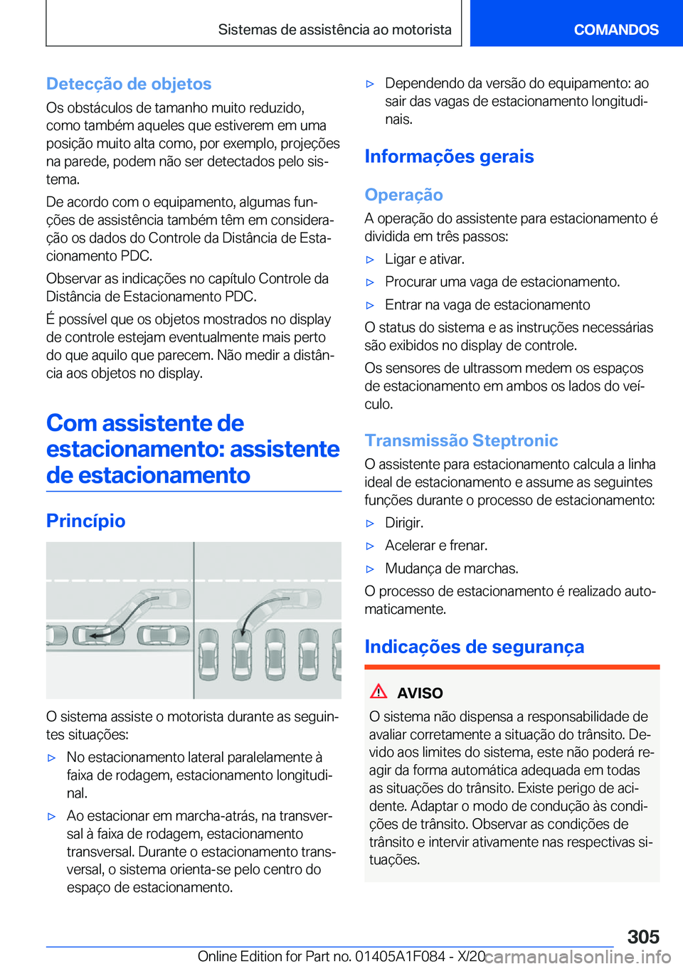 BMW X7 2021  Manual do condutor (in Portuguese) �D�e�t�e�c�