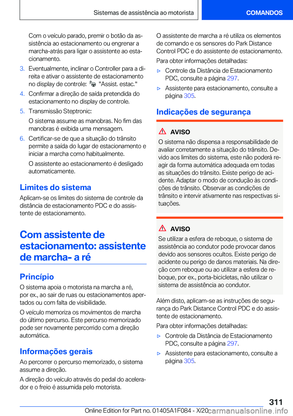 BMW X7 2021  Manual do condutor (in Portuguese) �C�o�m��o��v�e�