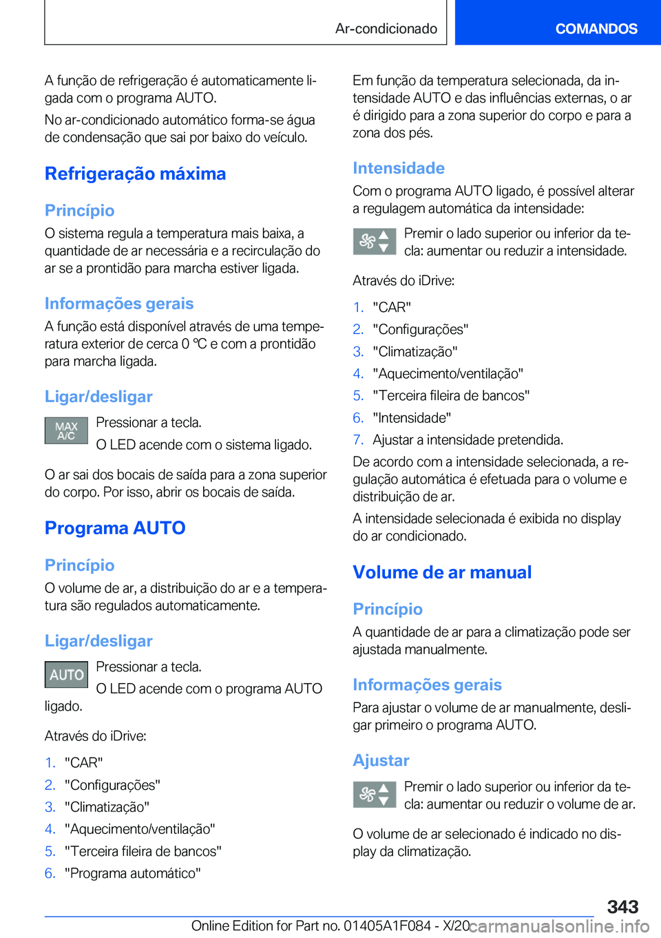 BMW X7 2021  Manual do condutor (in Portuguese) �A��f�u�n�