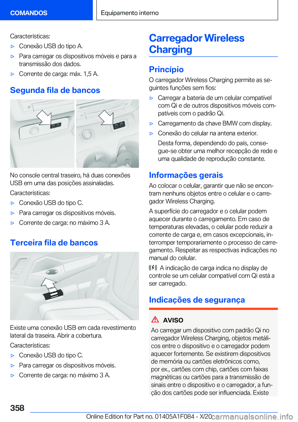 BMW X7 2021  Manual do condutor (in Portuguese) �C�a�r�a�c�t�e�r�
