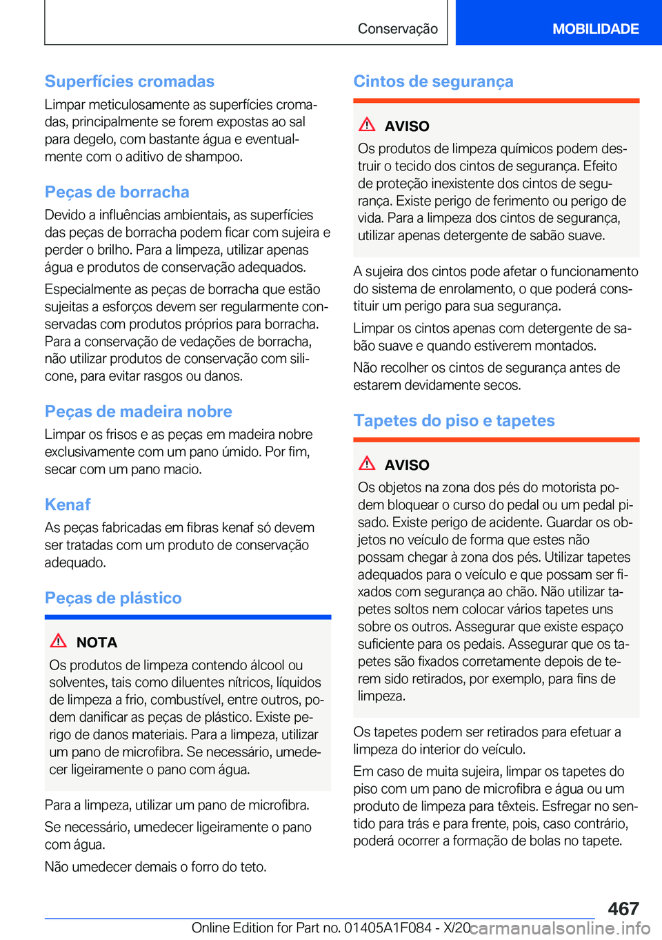 BMW X7 2021  Manual do condutor (in Portuguese) �S�u�p�e�r�f�
