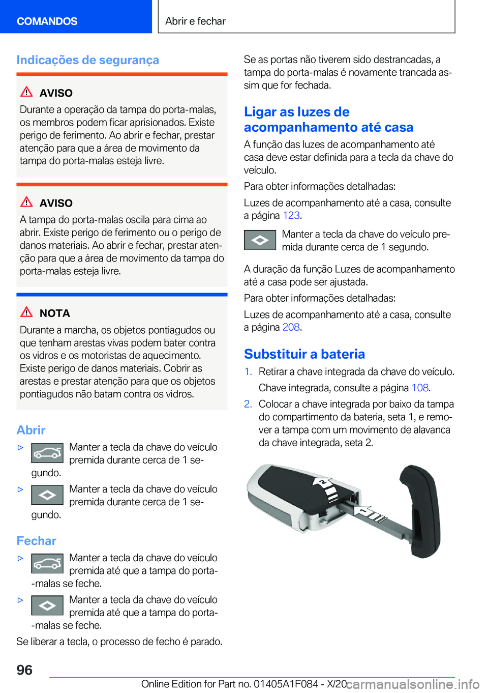 BMW X7 2021  Manual do condutor (in Portuguese) �I�n�d�i�c�a�