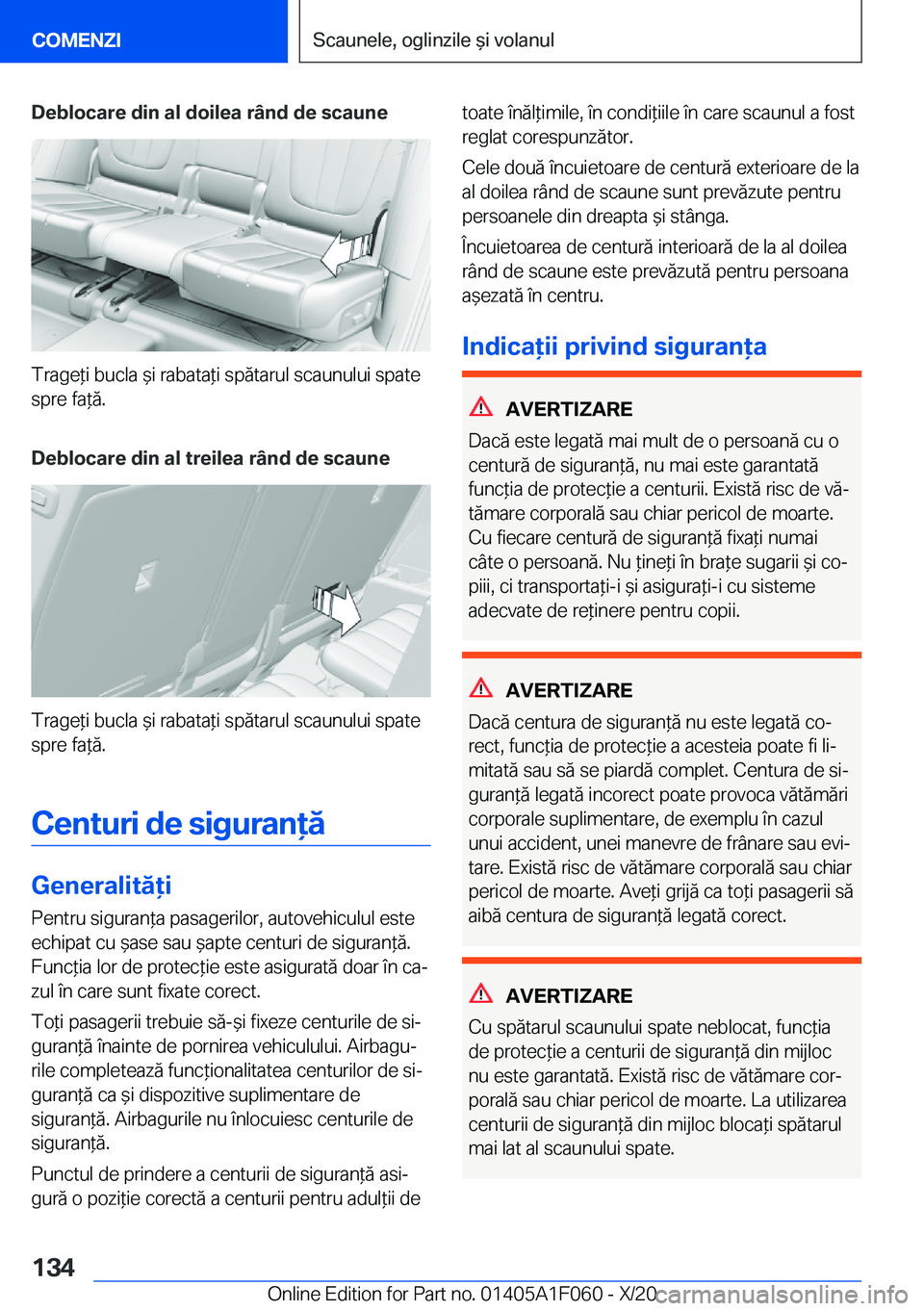 BMW X7 2021  Ghiduri De Utilizare (in Romanian) �D�e�b�l�o�c�a�r�e��d�i�n��a�l��d�o�i�l�e�a��r�