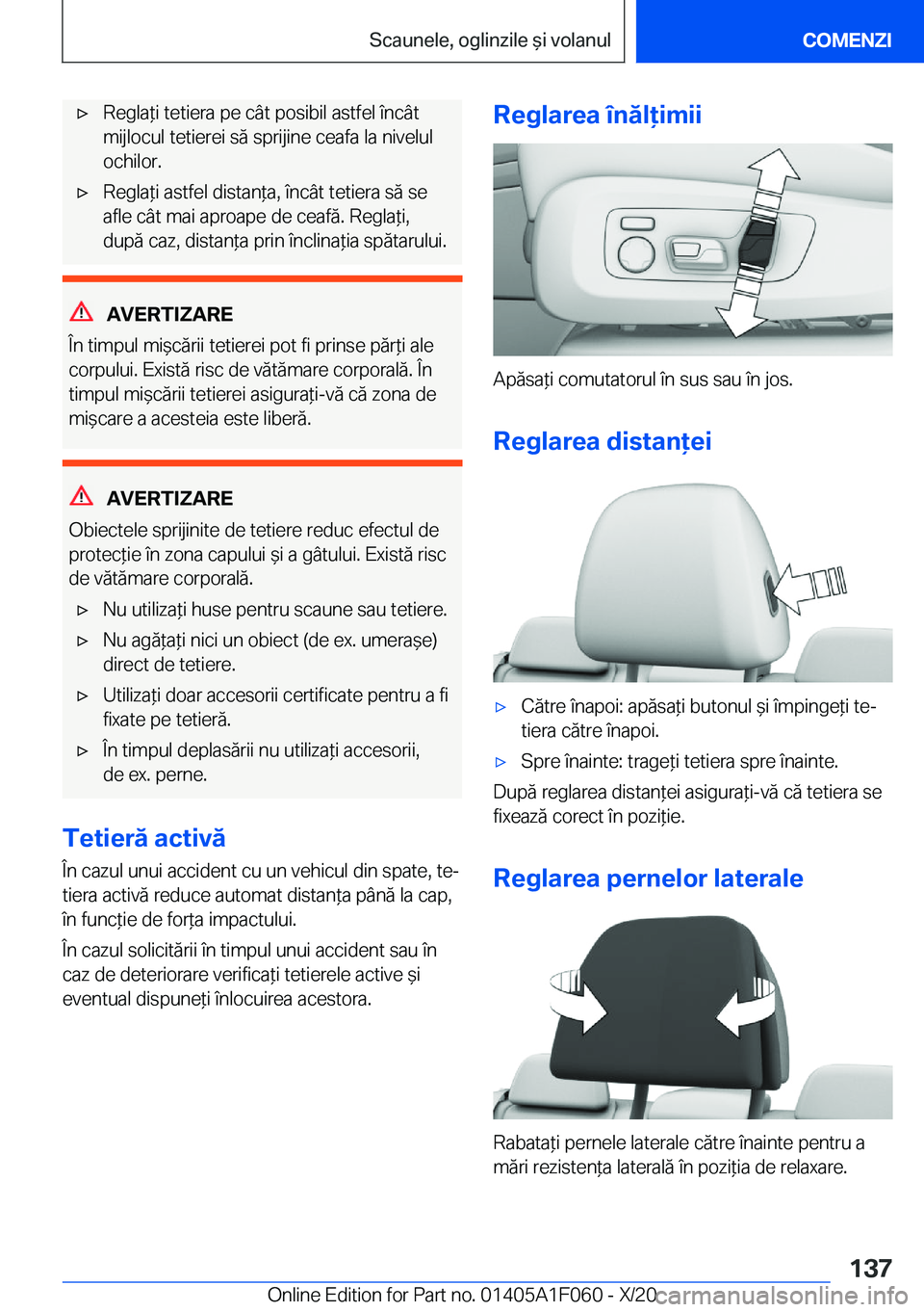 BMW X7 2021  Ghiduri De Utilizare (in Romanian) 'x�R�e�g�l�a*�i��t�e�t�i�e�r�a��p�e��c�