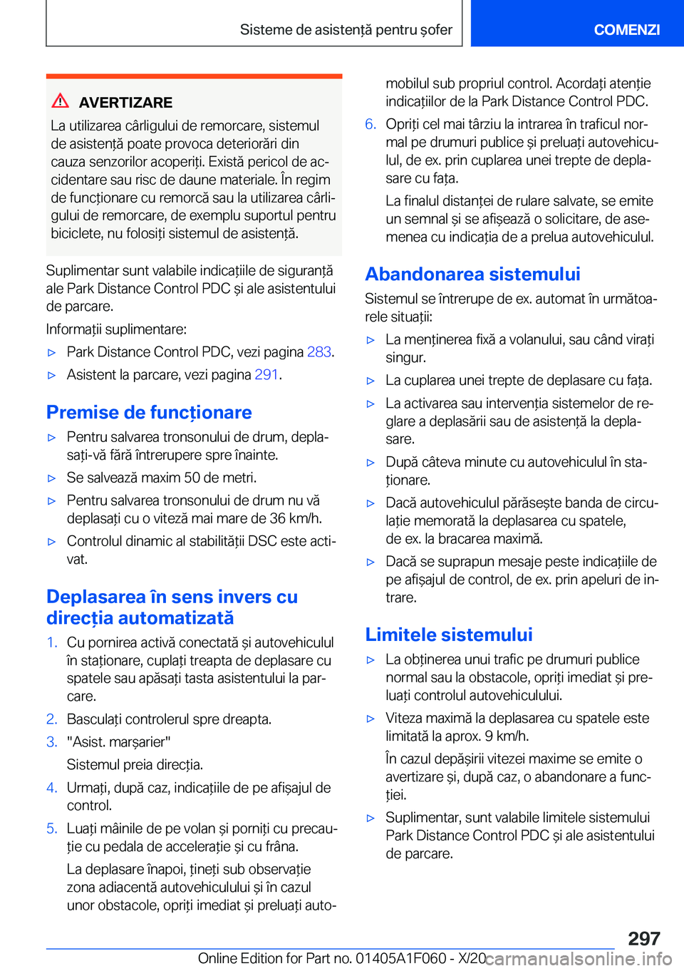 BMW X7 2021  Ghiduri De Utilizare (in Romanian) �A�V�E�R�T�I�Z�A�R�E
�L�a��u�t�i�l�i�z�a�r�e�a��c�
