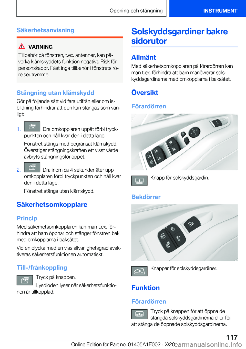 BMW X7 2021  InstruktionsbÖcker (in Swedish) �S�ä�k�e�r�h�e�t�s�a�n�v�i�s�n�i�n�g
�V�A�R�N�I�N�G
�T�i�l�l�b�e�h�