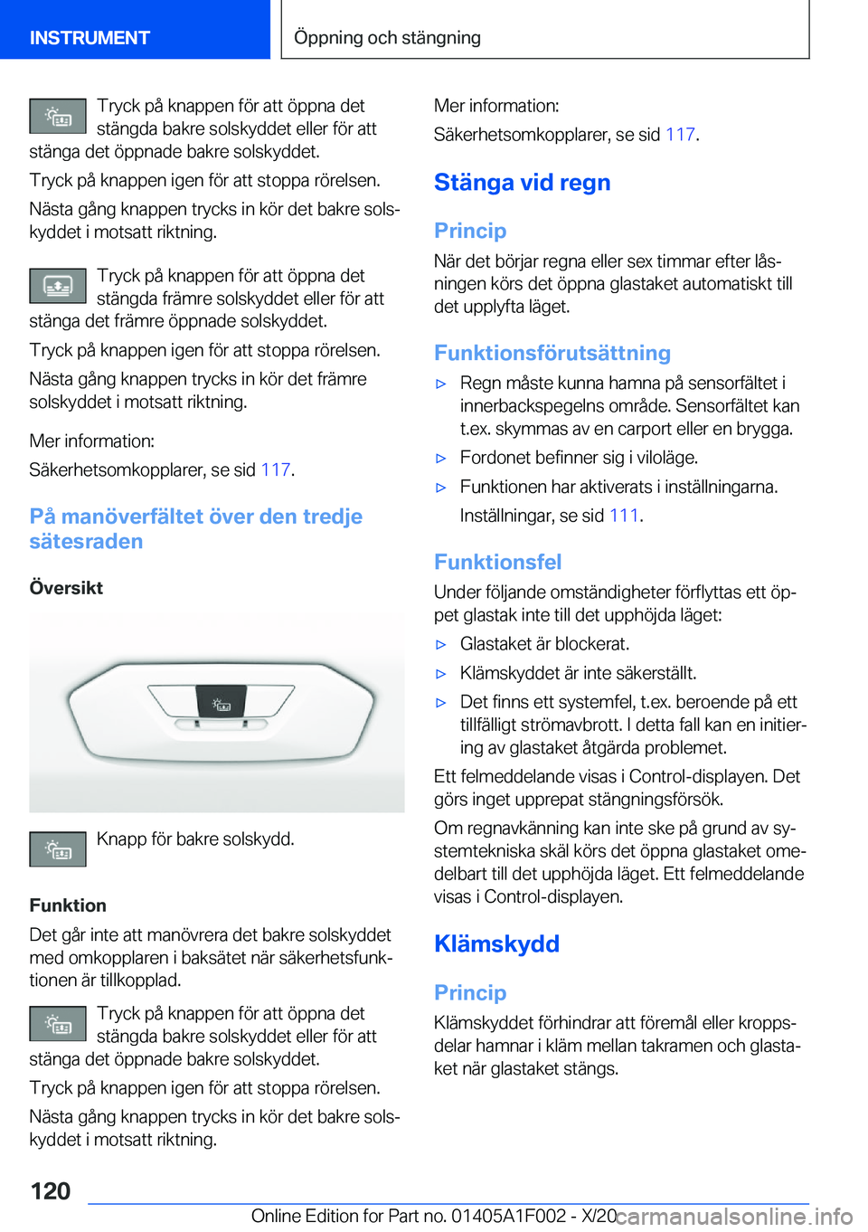 BMW X7 2021  InstruktionsbÖcker (in Swedish) �T�r�y�c�k��p�å��k�n�a�p�p�e�n��f�