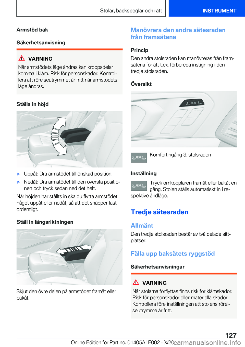 BMW X7 2021  InstruktionsbÖcker (in Swedish) �A�r�m�s�t�