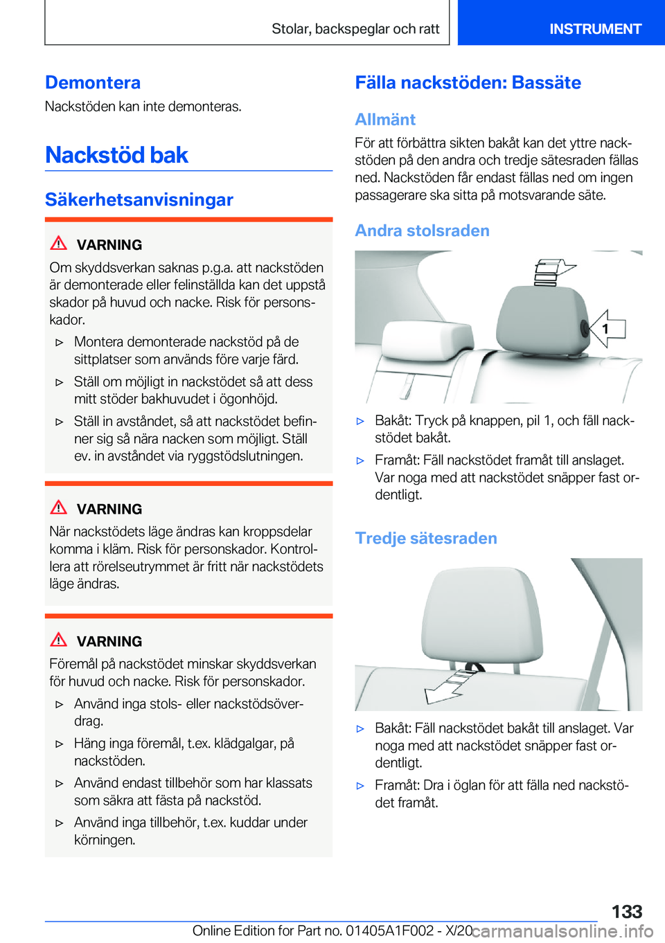 BMW X7 2021  InstruktionsbÖcker (in Swedish) �D�e�m�o�n�t�e�r�a
�N�a�c�k�s�t�