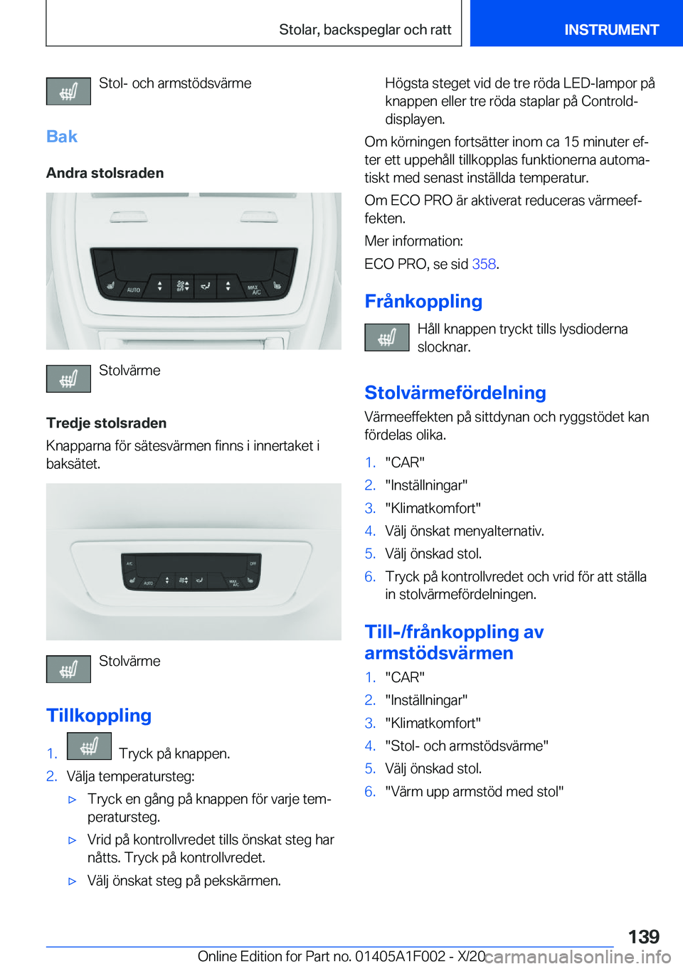 BMW X7 2021  InstruktionsbÖcker (in Swedish) �S�t�o�l�-��o�c�h��a�r�m�s�t�