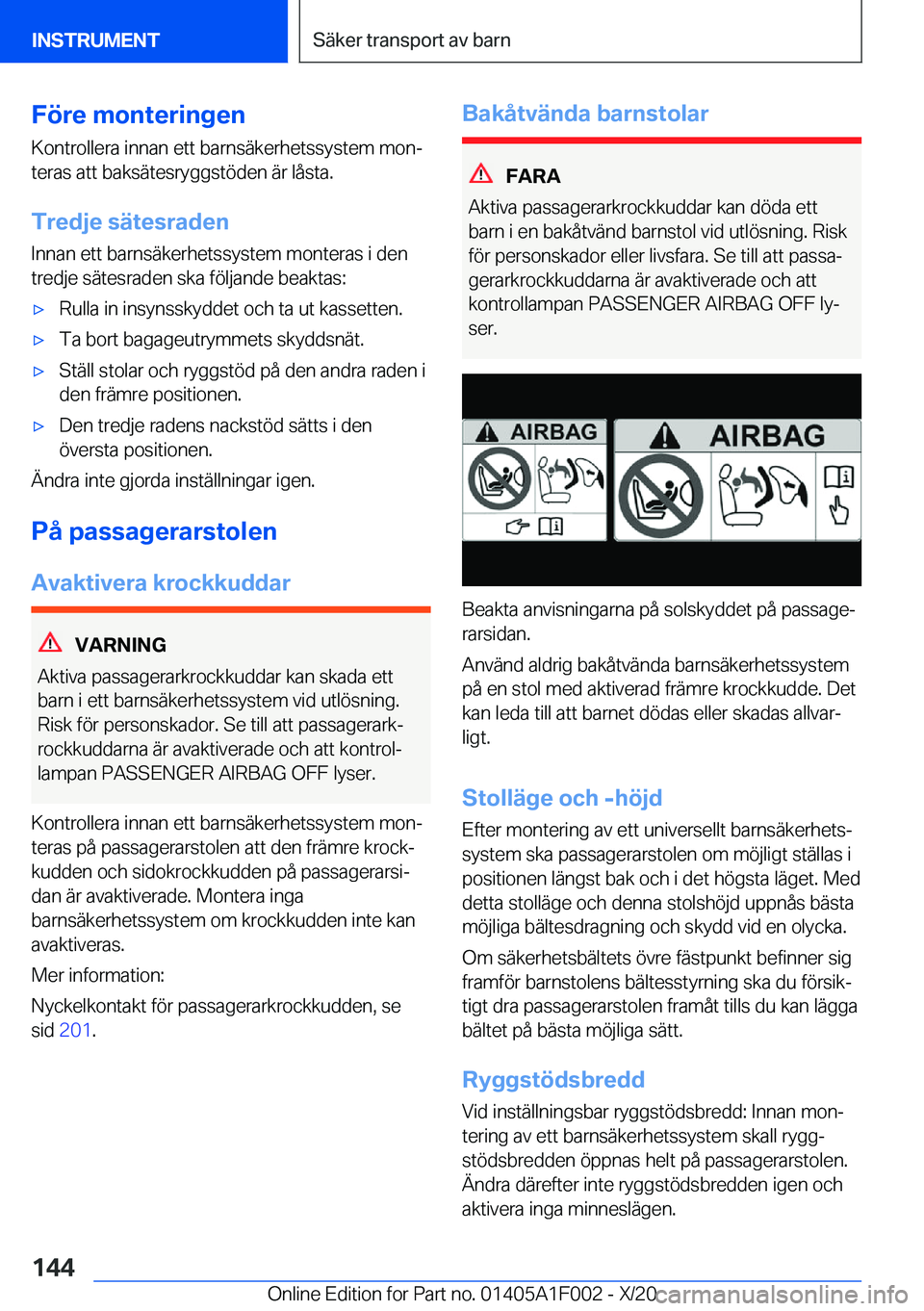 BMW X7 2021  InstruktionsbÖcker (in Swedish) �F�